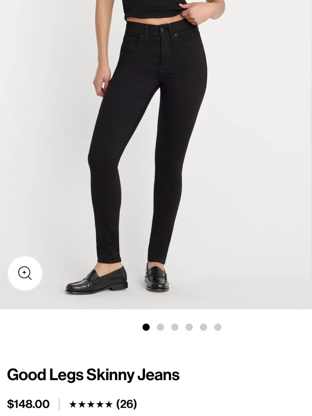 Good American Good Legs Skinny Jeans Black Size 8/29 Stretch High Rise